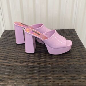 Nine West Y2K purple platform heels